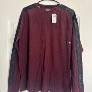NWT Hollister Red & Black Houndstooth Crewneck Sweater